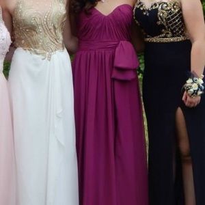 Strapless Fuchsia Prom Dress